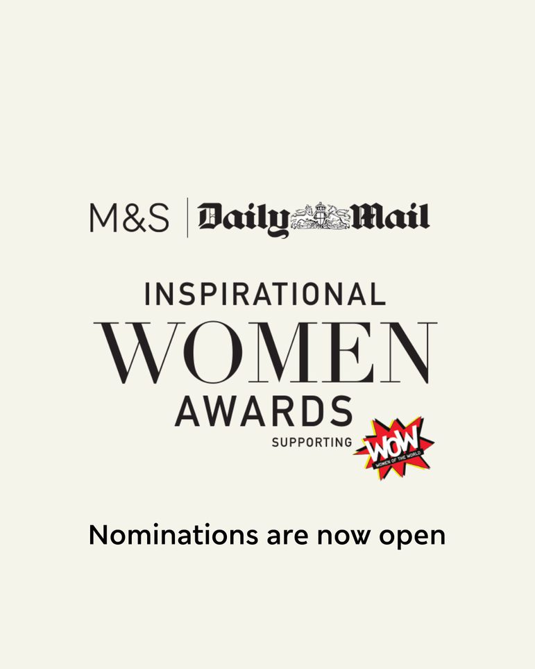 M&S and Daily Mail Inspirational Women Awards logo, supporting WOW - Nominations are now open