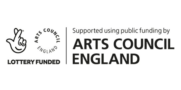 Logo with supported using public funding by Arts Council England - Lottery Funded